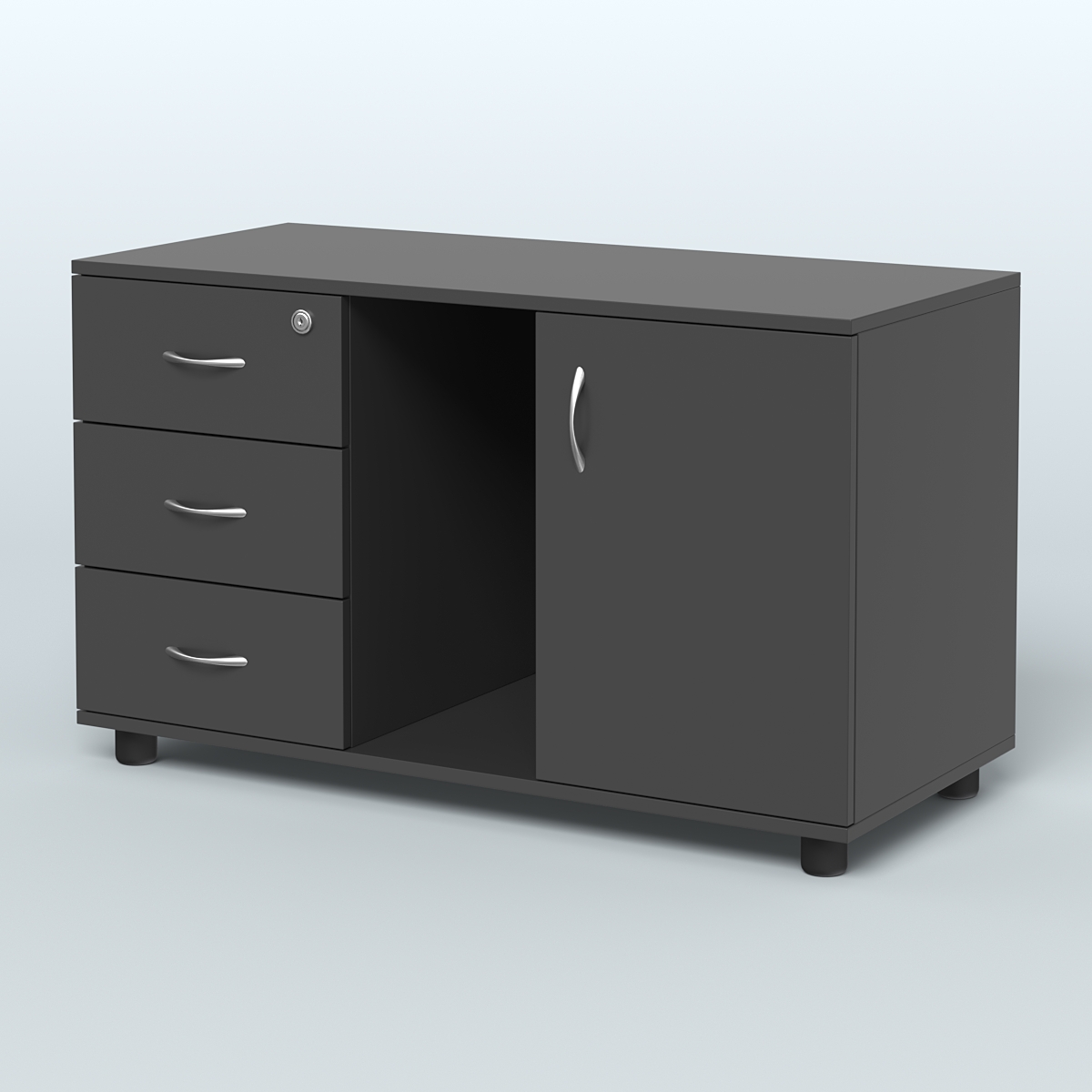 Тумба сервисная левая (на опорах) Камелот Черный