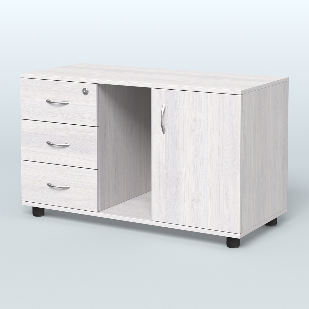 Тумба сервисная левая (на опорах) Камелот Ясень Анкор светлый