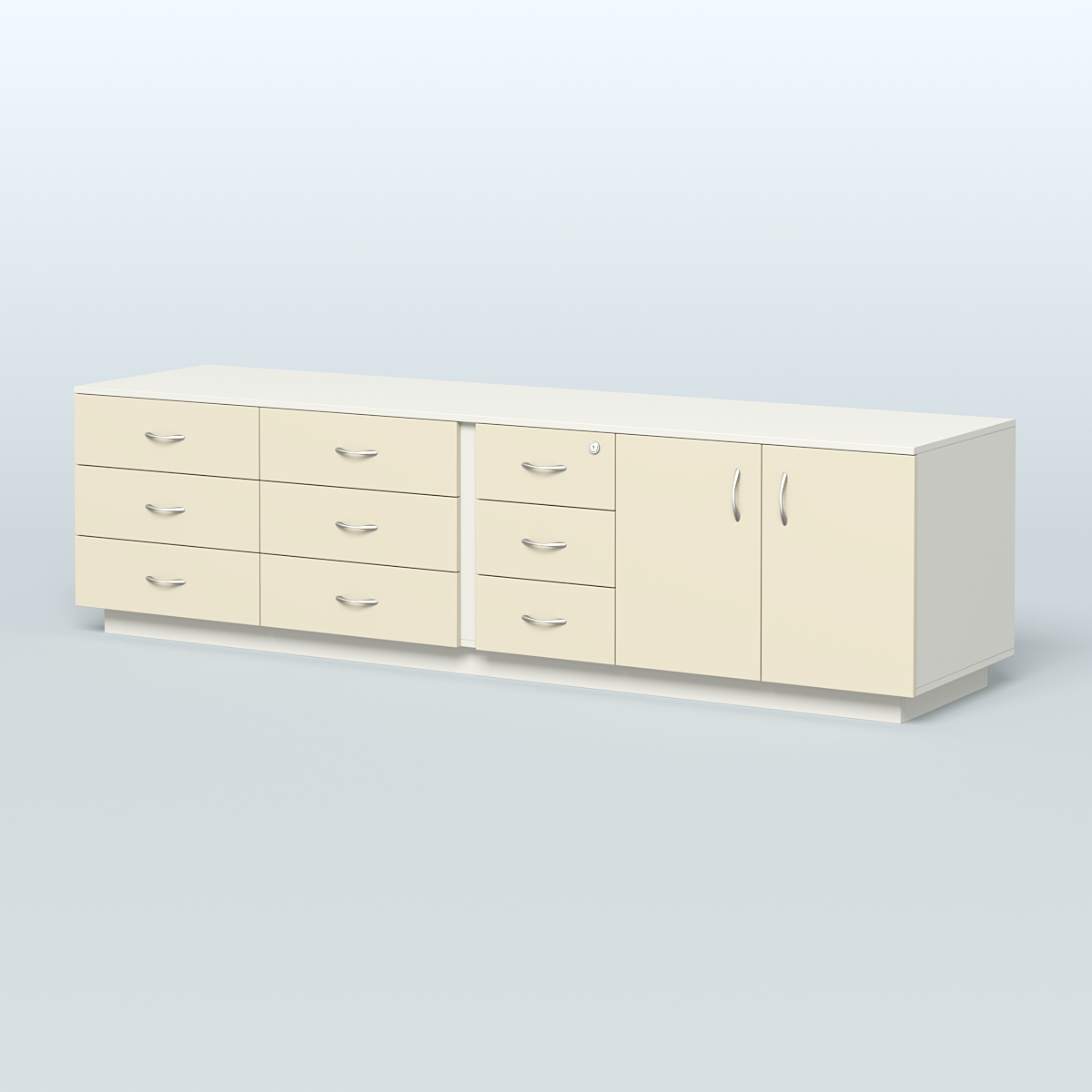 Тумба Феникс опорная приставная левая Белый + Крем Вайс