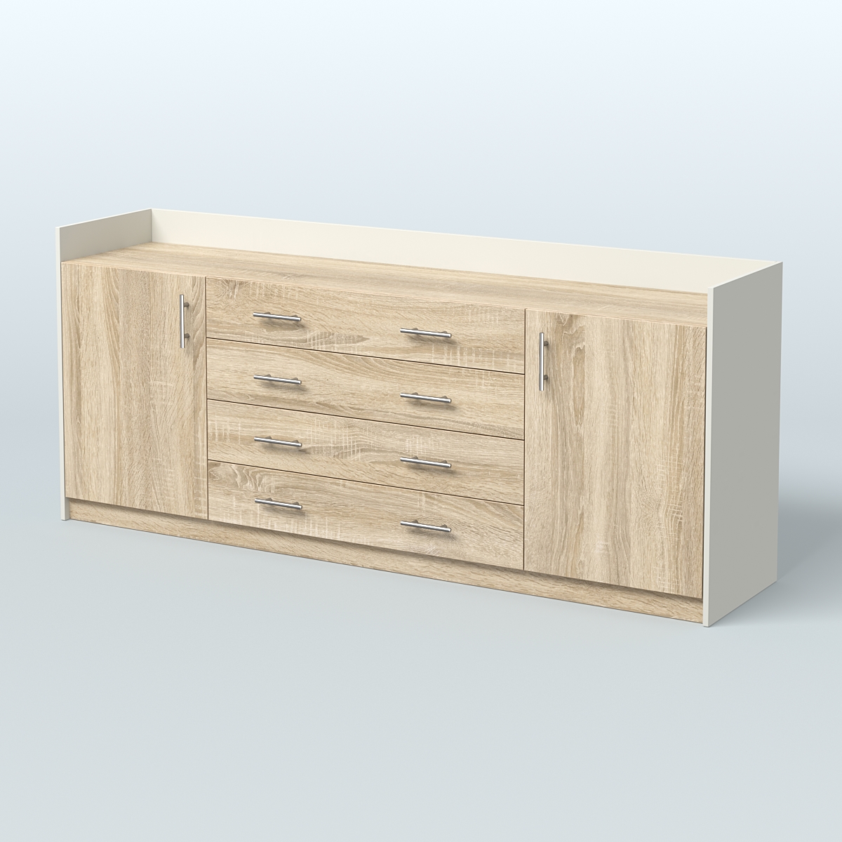 Тумба трехсоставная с ящиками Венди Белый + Дуб Сонома