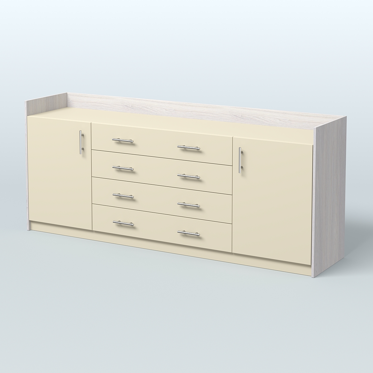 Тумба трехсоставная с ящиками Венди Ясень Анкор светлый и Крем Вайс