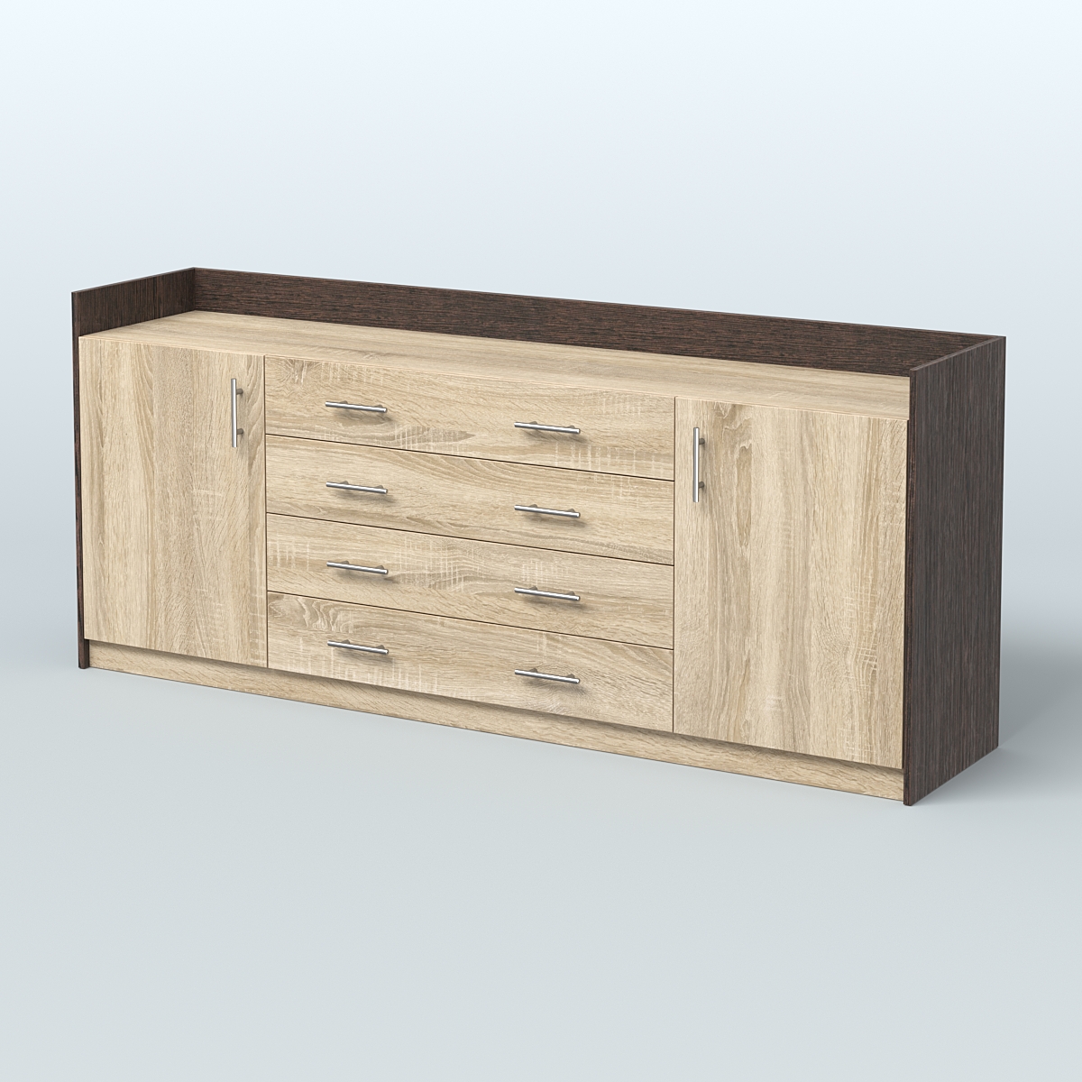 Тумба трехсоставная с ящиками Венди Дуб Венге + Дуб Сонома