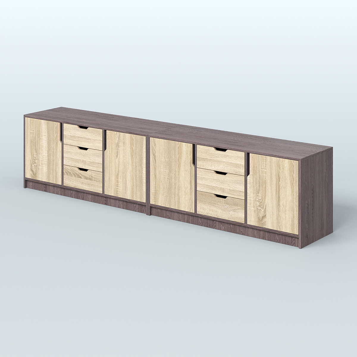 Тумба Модесто, комплект Ясень Анкор темный и Дуб Сонома