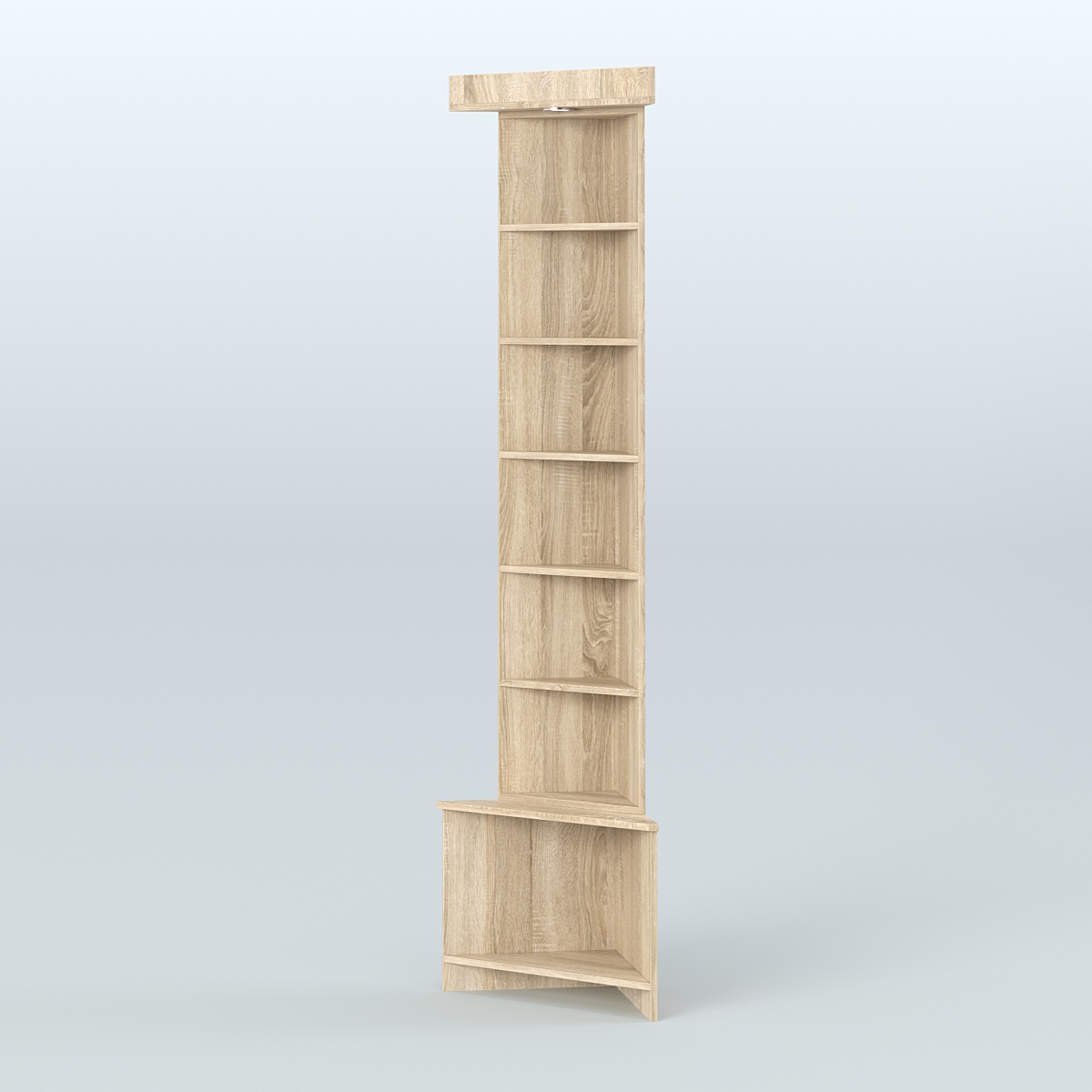 Витрина открытая для чая и кофе угловая №3 (внешний угол) Дуб сонома