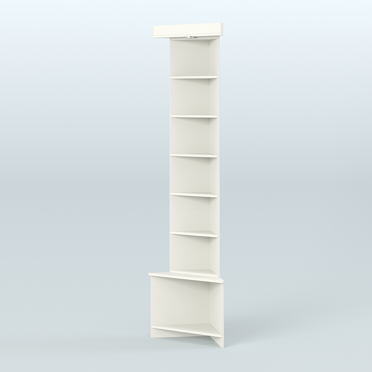 Витрина открытая для чая и кофе угловая №3 (внешний угол) Белый