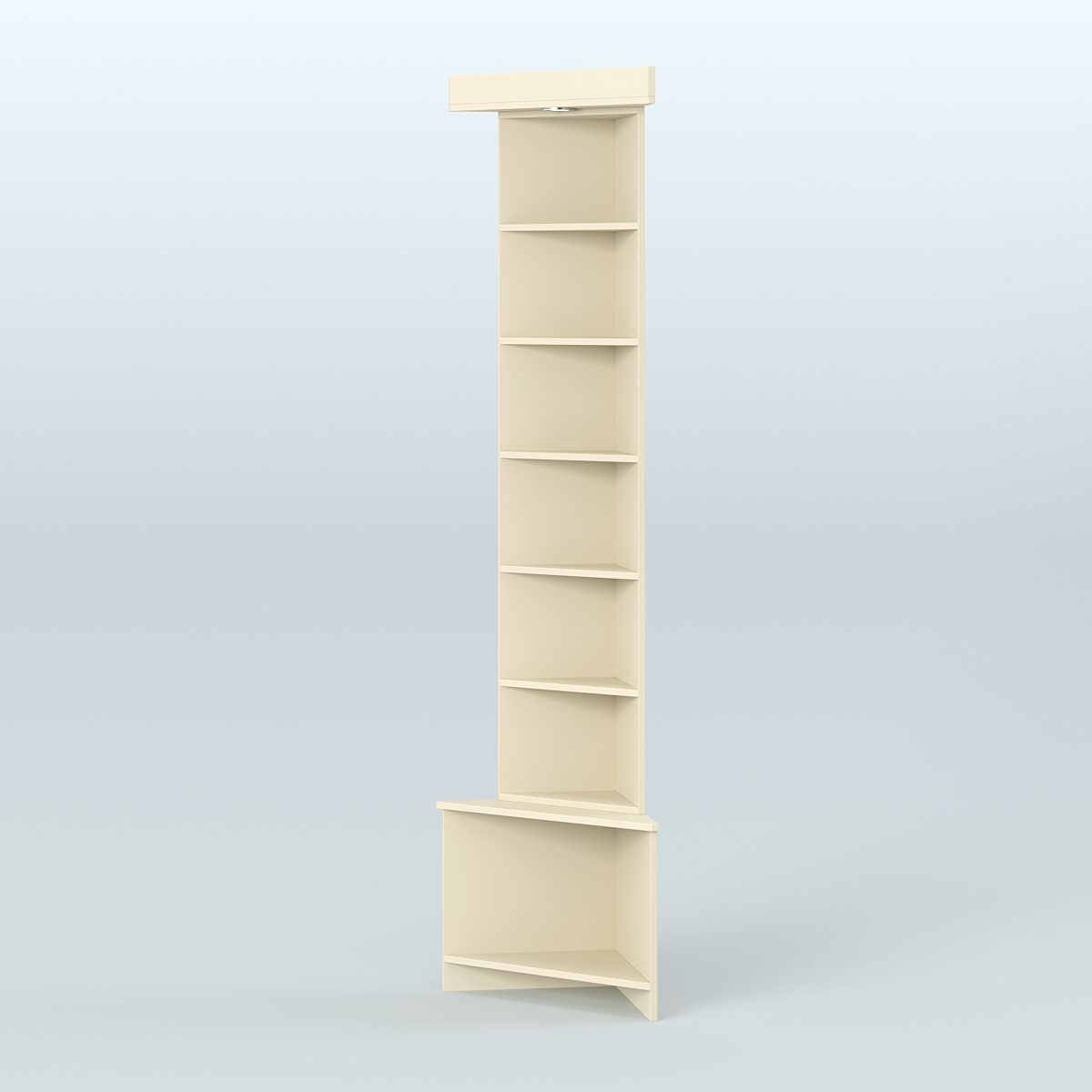 Витрина открытая для чая и кофе угловая №3 (внешний угол) Крем Вайс