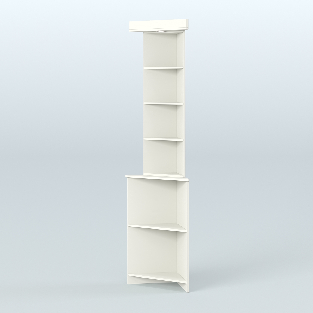 Витрина с каркасом из ДСП для чая и кофе угловая №4 (внешний угол) Белый