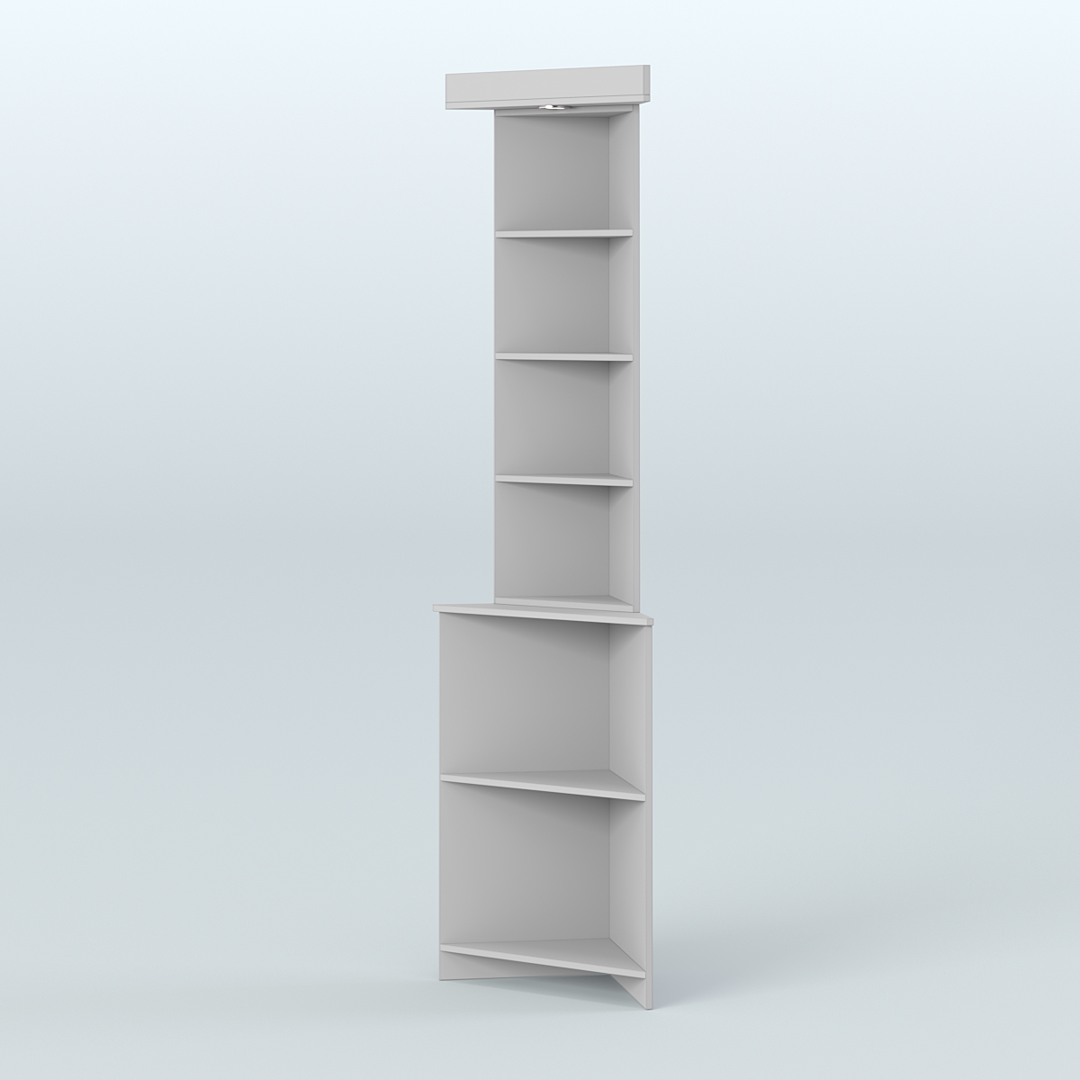 Витрина с каркасом из ДСП для чая и кофе угловая №4 (внешний угол) Серый