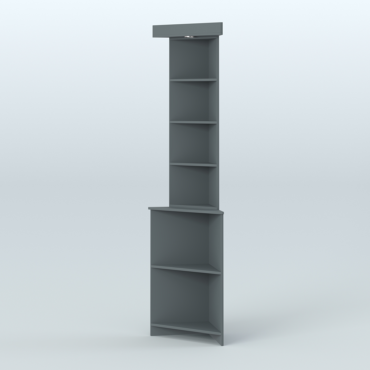 Витрина с каркасом из ДСП для чая и кофе угловая №4 (внешний угол) Темно-Серый