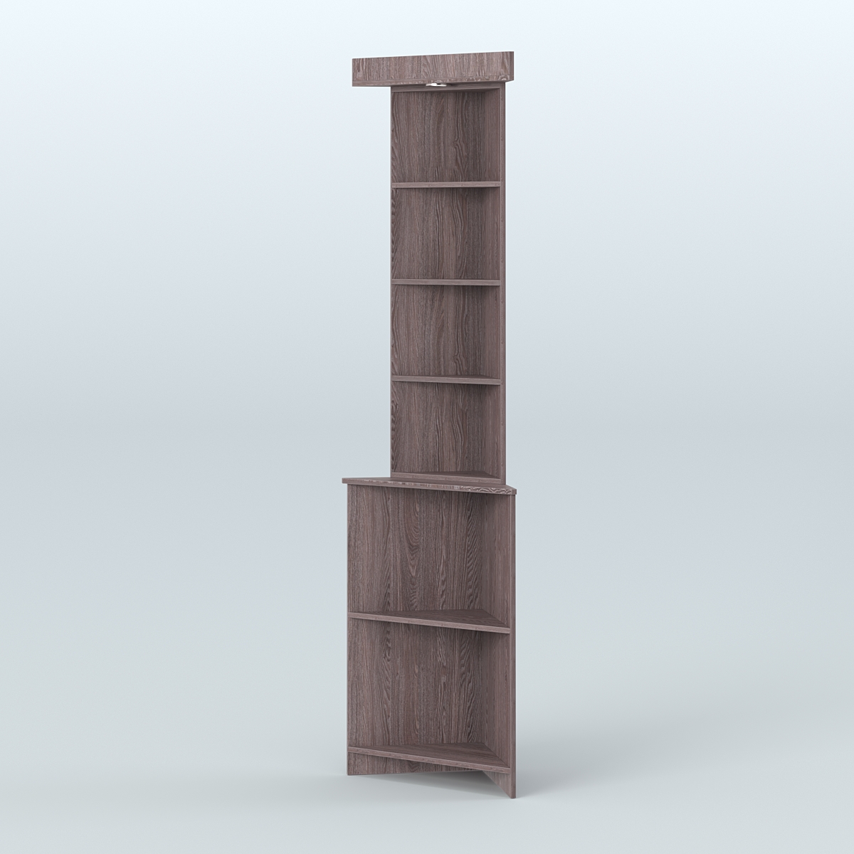 Витрина с каркасом из ДСП для чая и кофе угловая №4 (внешний угол) Ясень Анкор темный