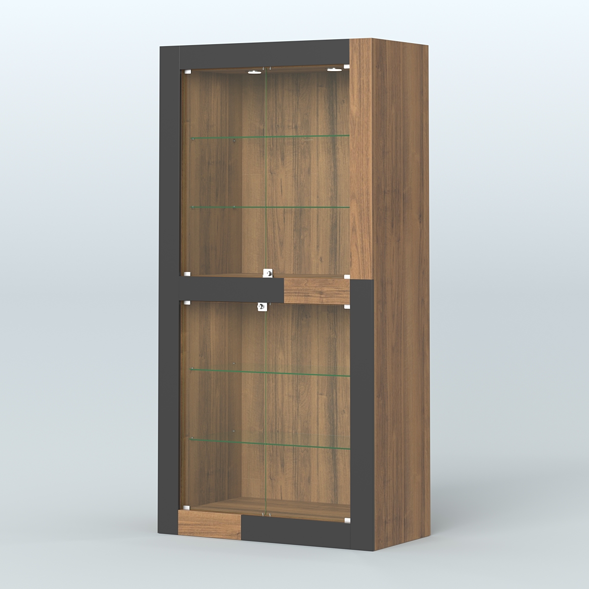 Витрина "Фаберлинк" №1 Орех + Черный