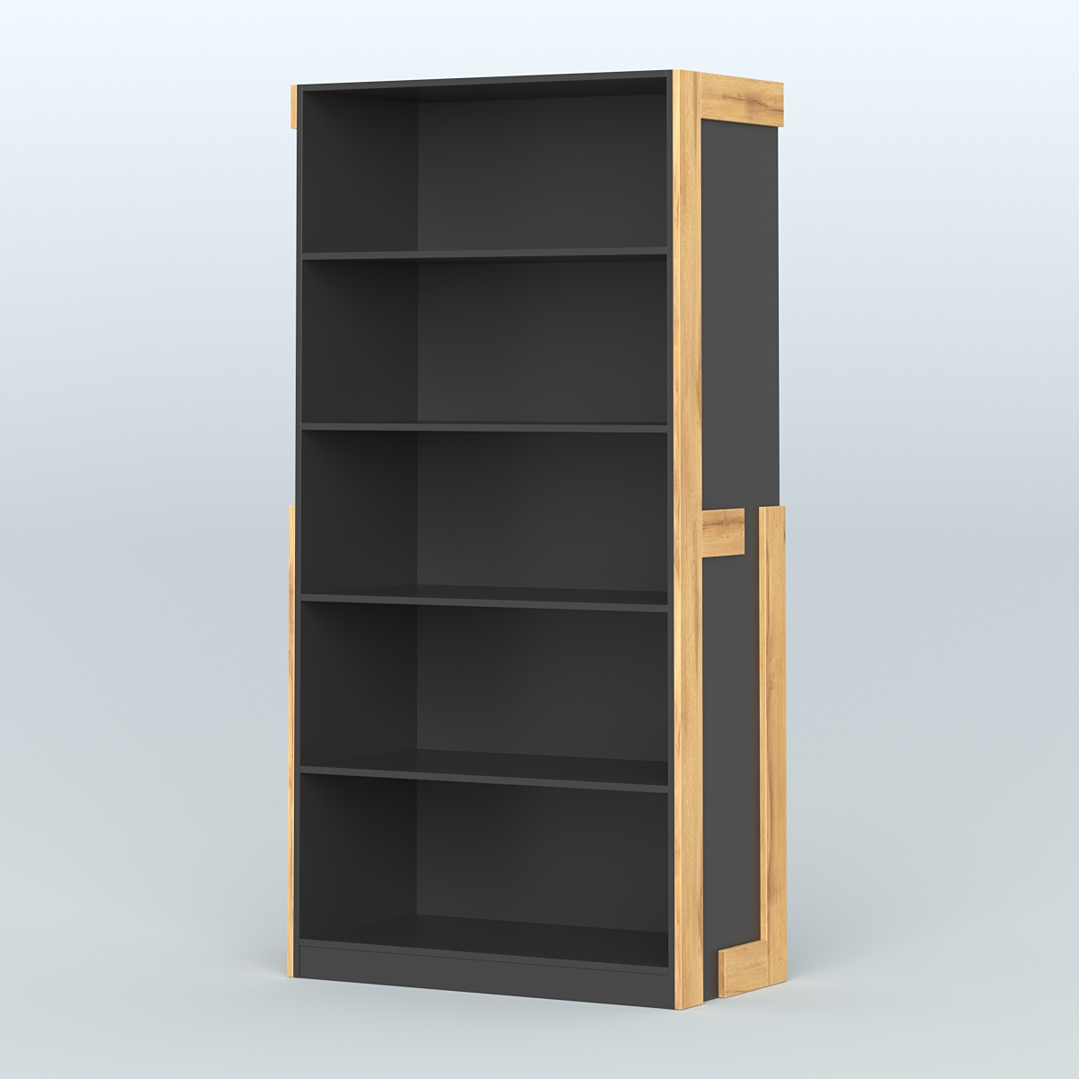 Стеллаж "Фаберлинк" Черный и Дуб Золотистый U1148