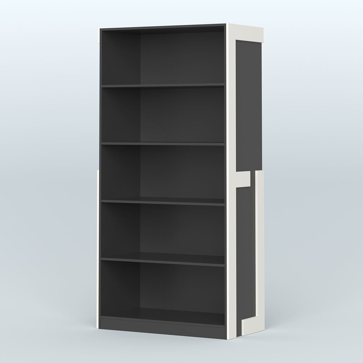 Стеллаж "Фаберлинк" Черный + Белый