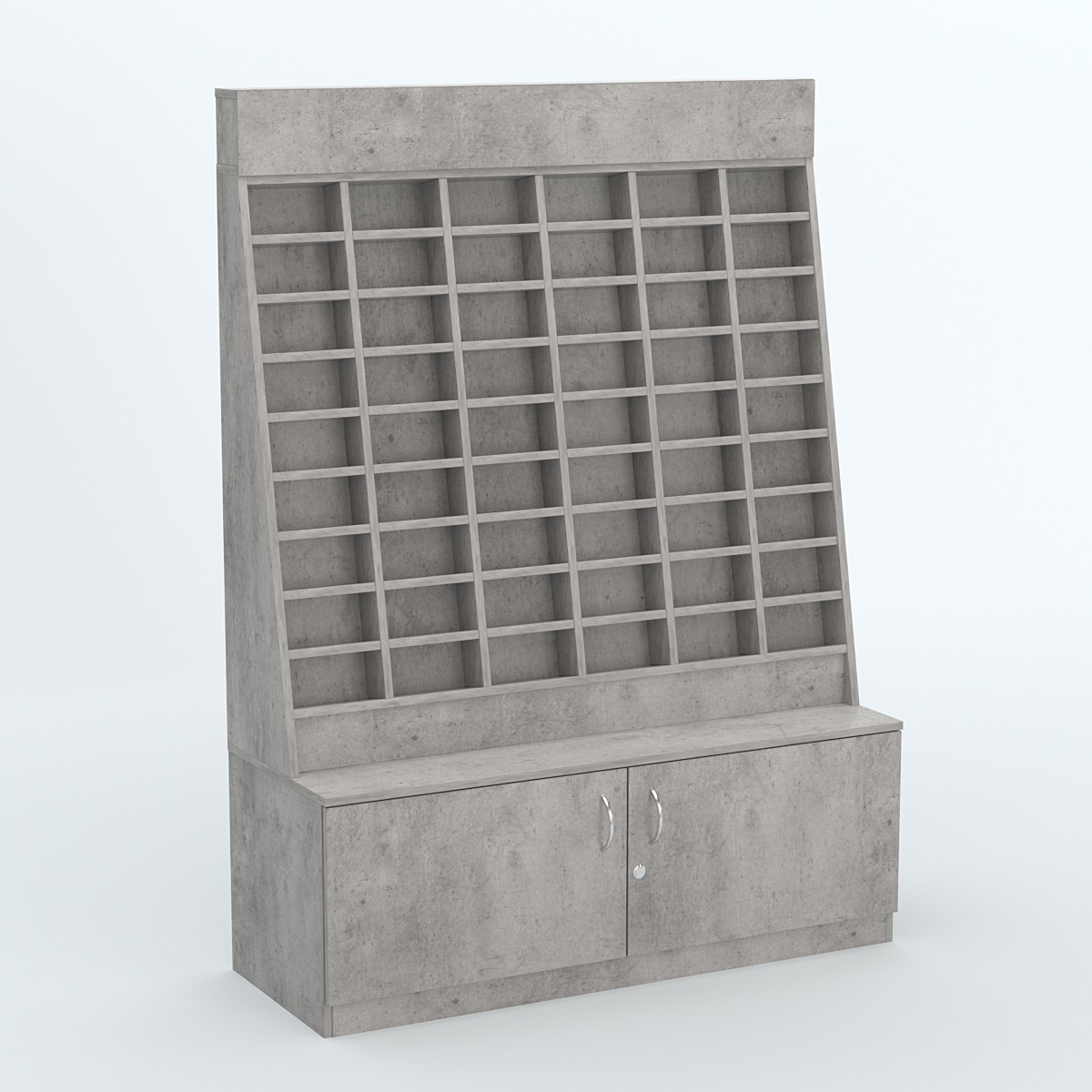 Стенд для очков №1 с накопителем Бетон Чикаго светло-серый F186 ST9