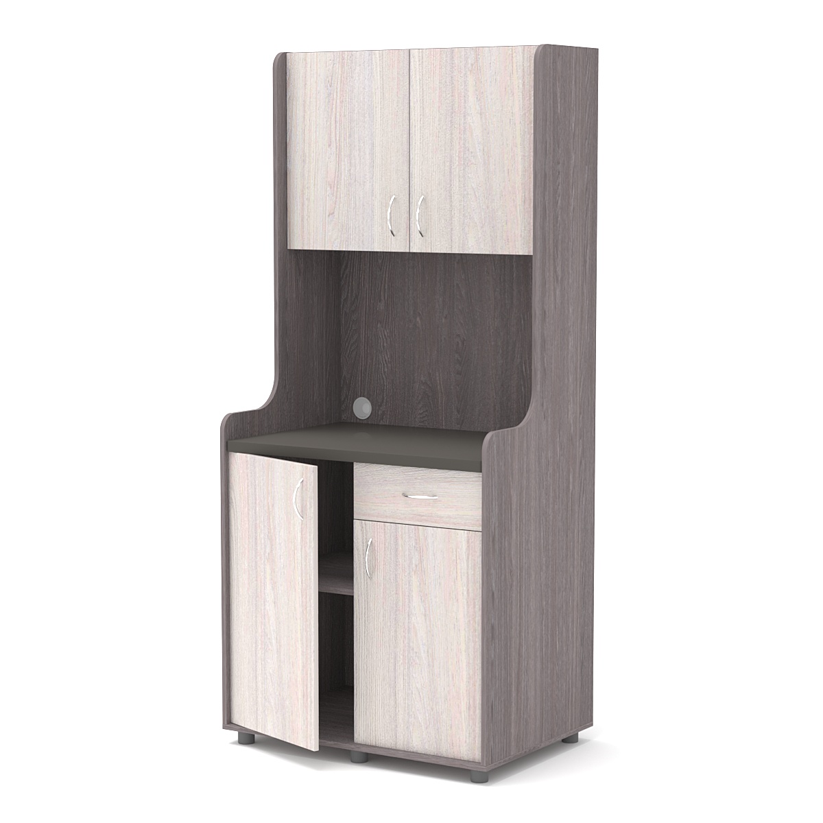 Офисная мини-кухня ЭЛЕГИЯ №1А Ясень Анкор темный + Ясень Анкор светлый