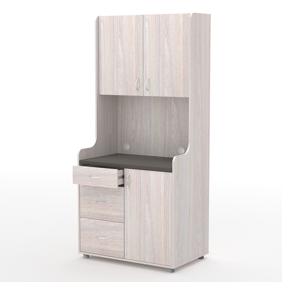 Офисная мини-кухня ЭЛЕГИЯ №4А Ясень Анкор светлый