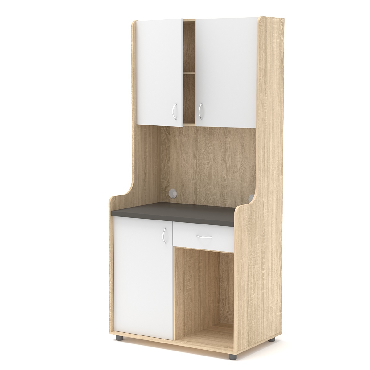 Офисная мини-кухня ЭЛЕГИЯ №5А Дуб Сонома + Белый