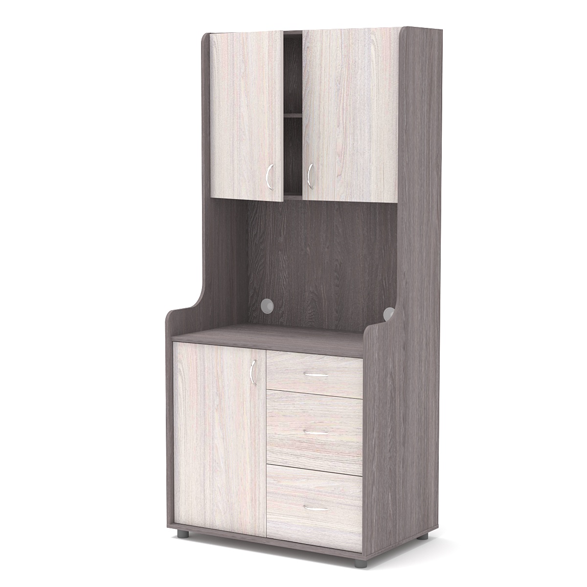 Офисная мини-кухня ЭЛЕГИЯ №3 Ясень Анкор темный + Ясень Анкор светлый