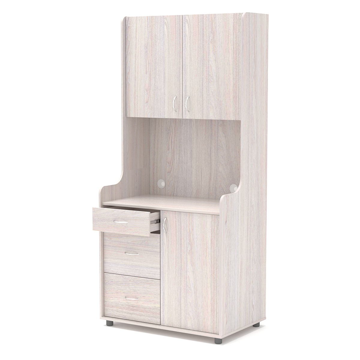 Офисная мини-кухня ЭЛЕГИЯ №4 Ясень Анкор светлый