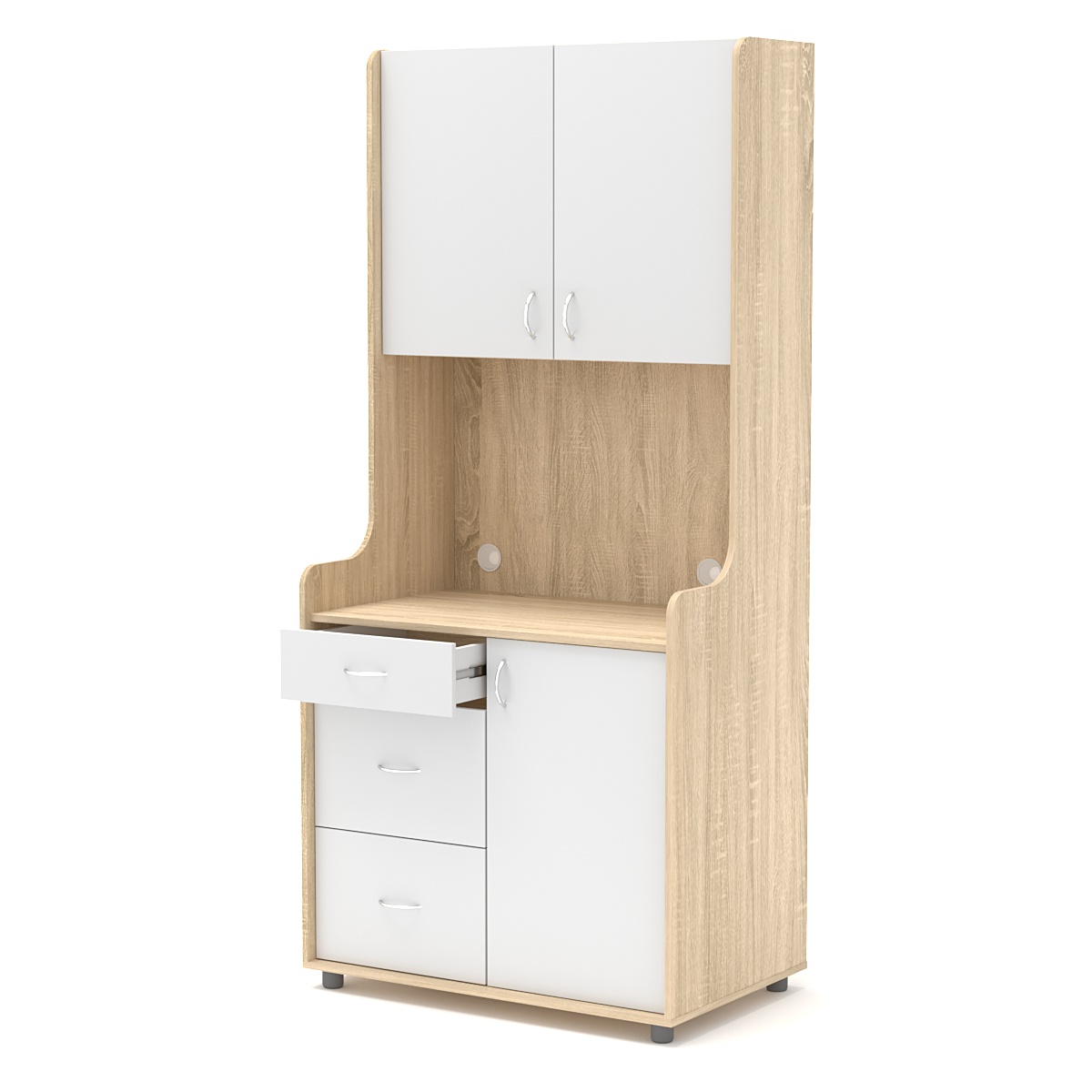 Офисная мини-кухня ЭЛЕГИЯ №4 Дуб Сонома + Белый