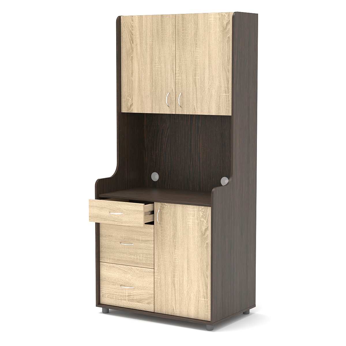 Офисная мини-кухня ЭЛЕГИЯ №4 Дуб Венге и Дуб Сонома