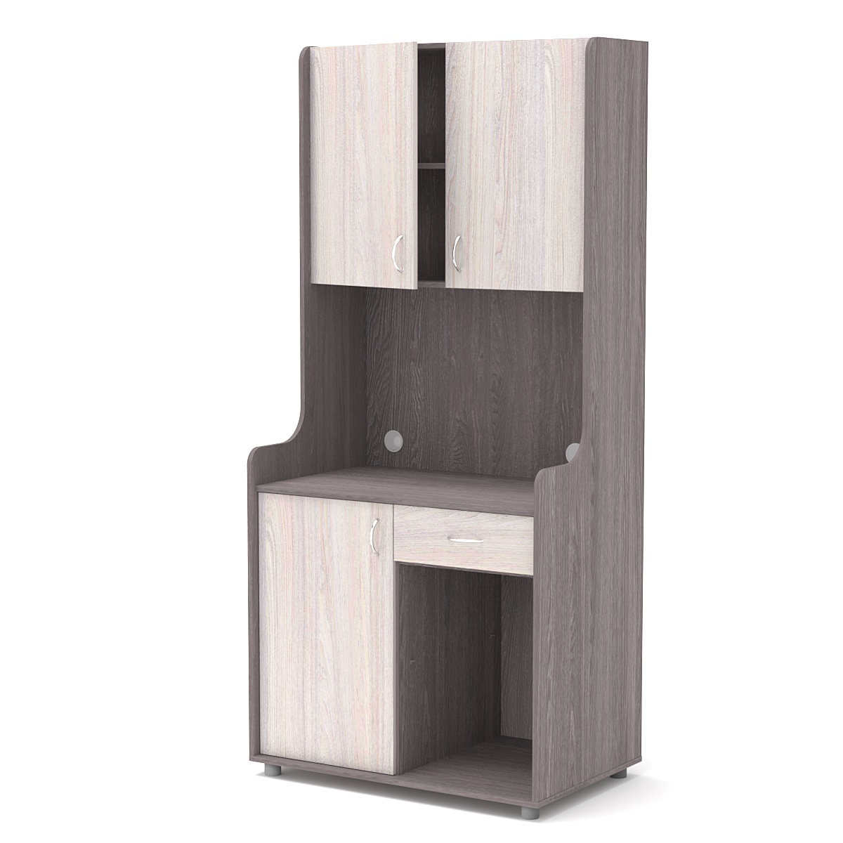 Офисная мини-кухня ЭЛЕГИЯ №5 Ясень Анкор темный + Ясень Анкор светлый