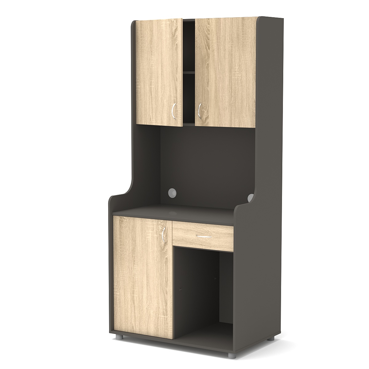 Офисная мини-кухня ЭЛЕГИЯ №5 Черный + Дуб Сонома