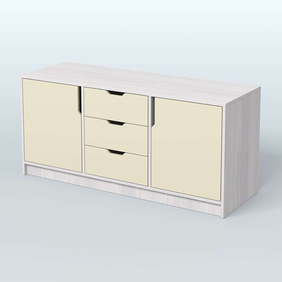 Тумба Модесто Ясень Анкор светлый и Крем Вайс