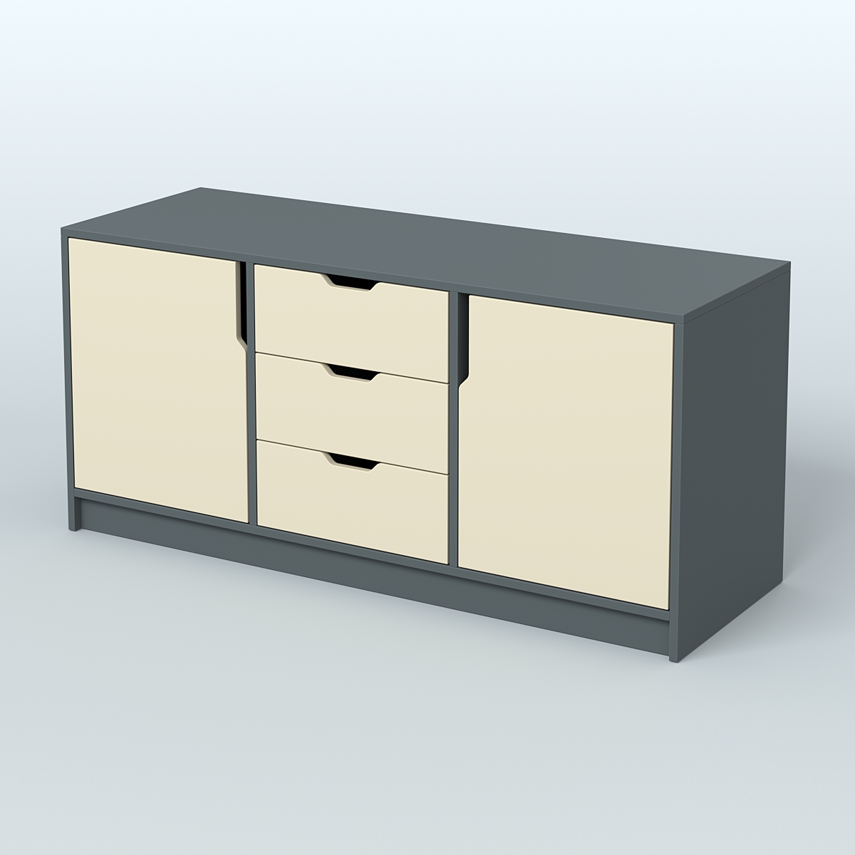 Тумба Модесто Темно-серый и Крем Вайс U2601-U2236