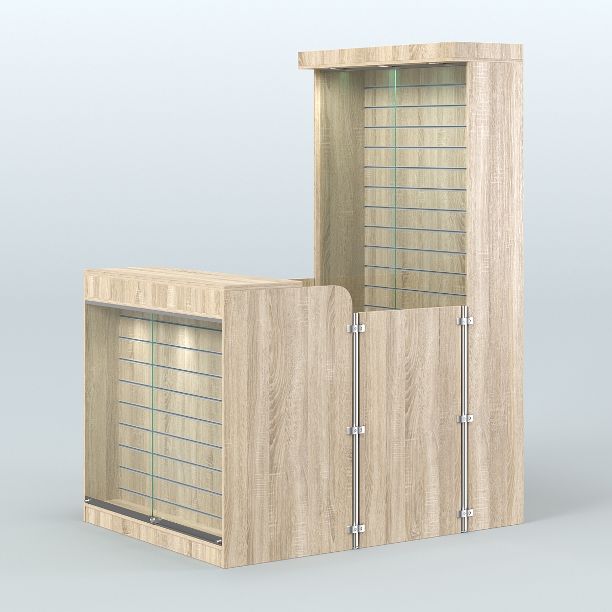 Мини павильон для торговли оборудованный эко-панелями СЛОТ №12 (2 кв.м) Дуб сонома