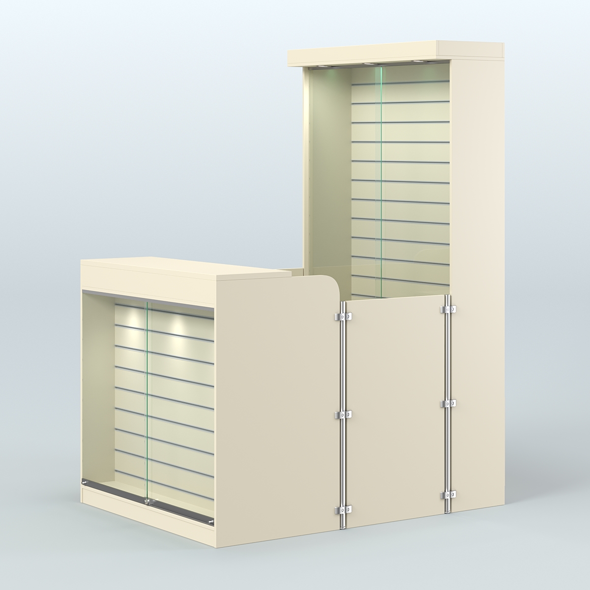 Мини павильон для торговли оборудованный эко-панелями СЛОТ №12 (2 кв.м) Крем Вайс