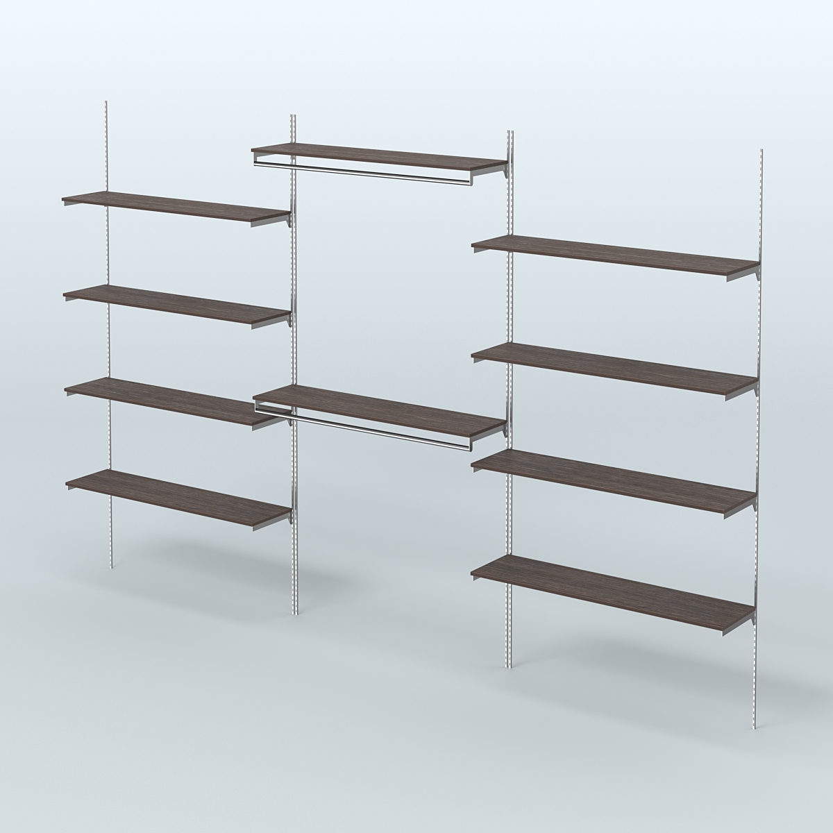 Neo Fix №7(С) система настенная с выносными поручнями и полками из ДСП (3600 мм) Дуб Венге