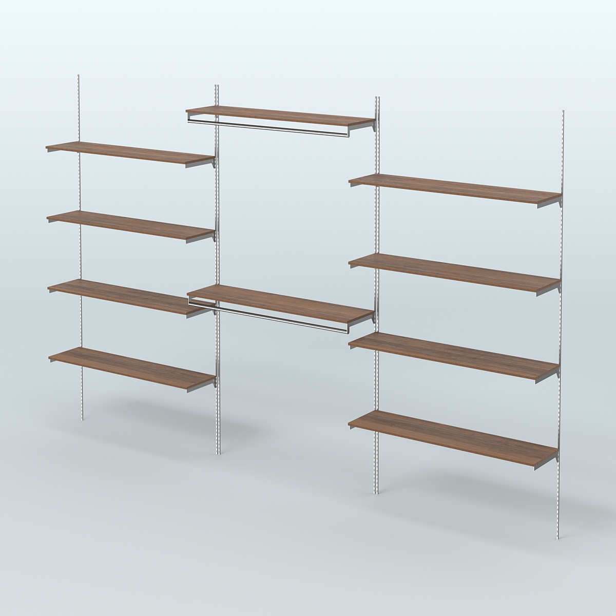 Neo Fix №7(С) система настенная с выносными поручнями и полками из ДСП (3600 мм) Орех