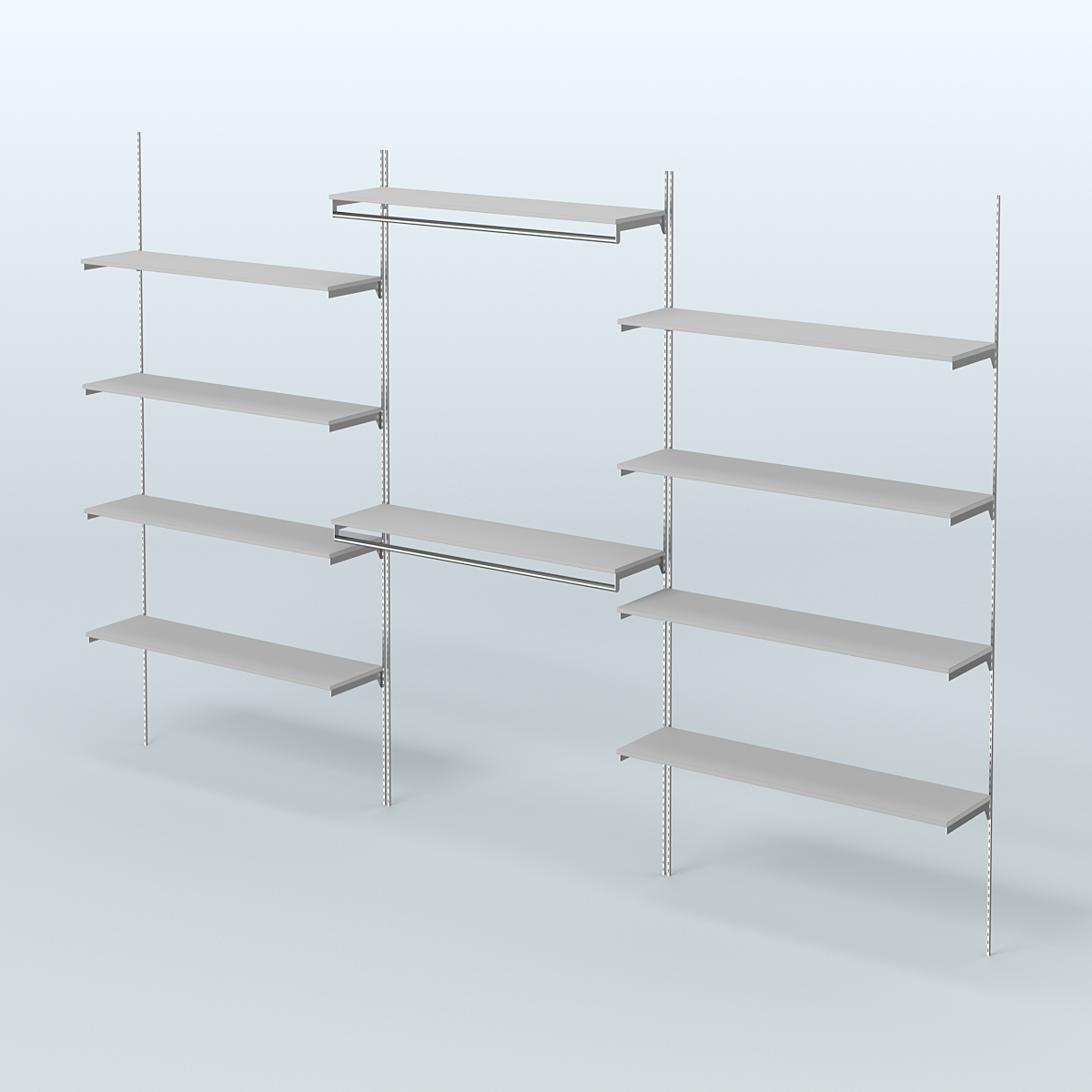 Neo Fix №7(С) система настенная с выносными поручнями и полками из ДСП (3600 мм) Серый