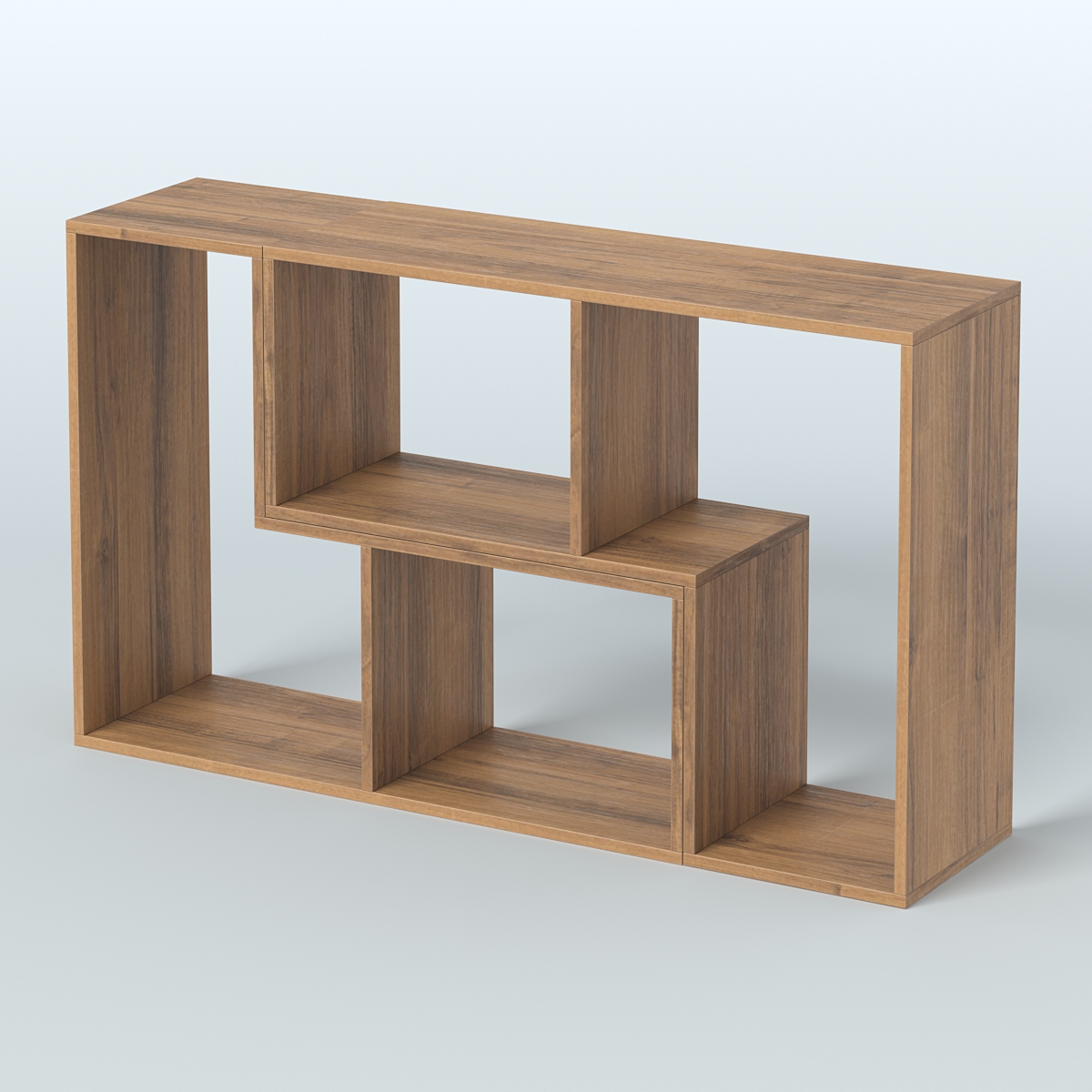 Торговый стеллаж Лофт №1 малый двухмодульный Орех