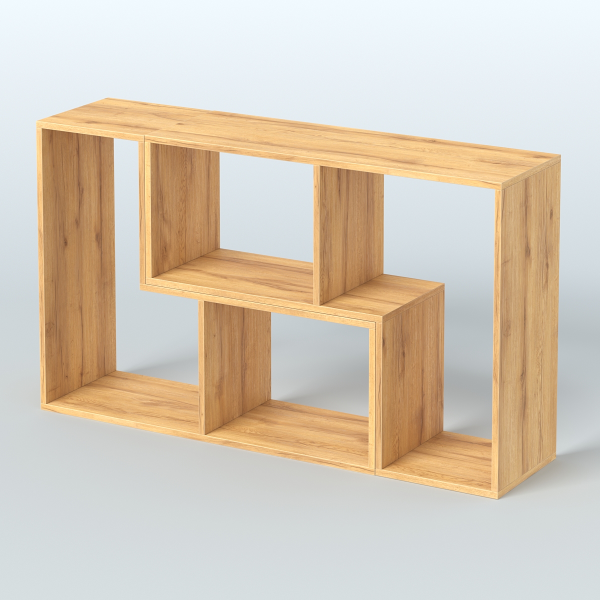 Торговый стеллаж Лофт №1 малый двухмодульный Дуб Золотистый