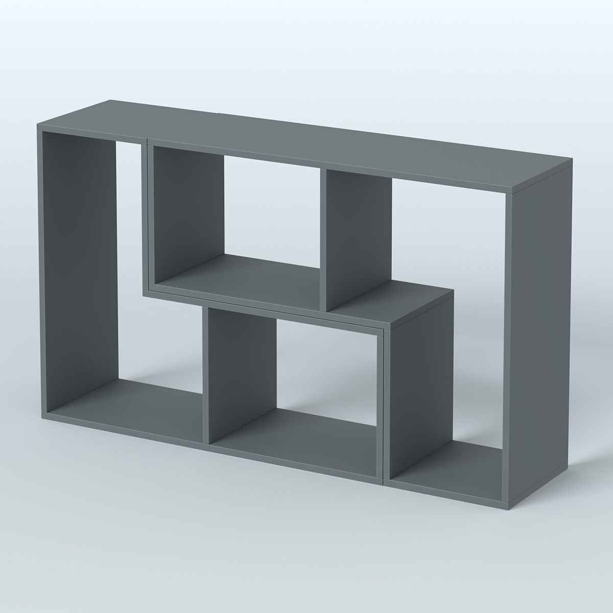 Торговый стеллаж Лофт №1 малый двухмодульный Темно-Серый
