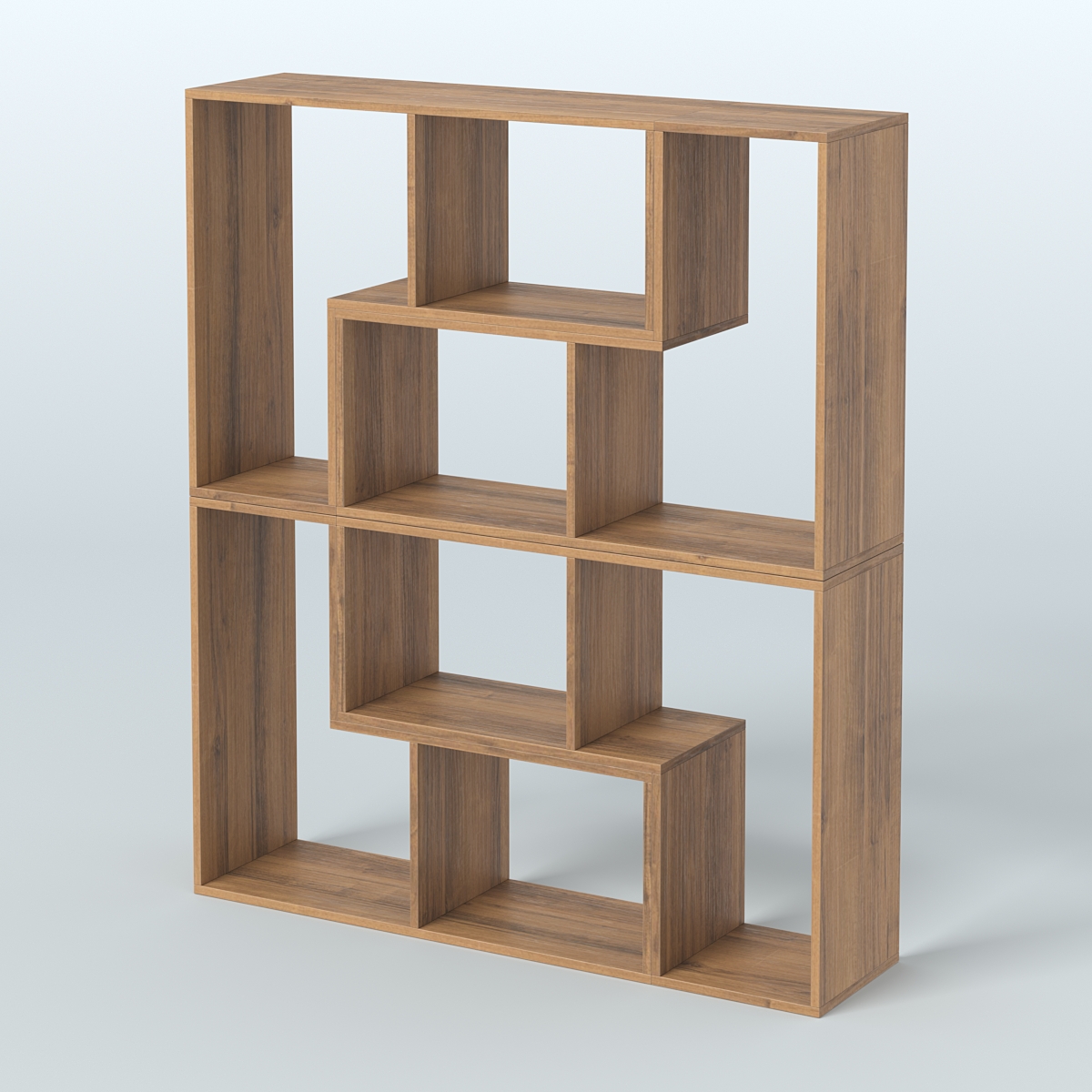 Торговый стеллаж Лофт №2 средний четырех- модульный Орех