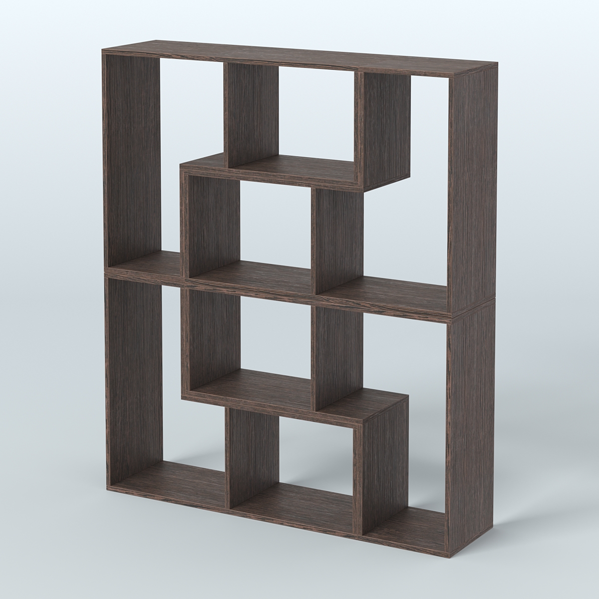 Торговый стеллаж Лофт №2 средний четырех- модульный Дуб Венге