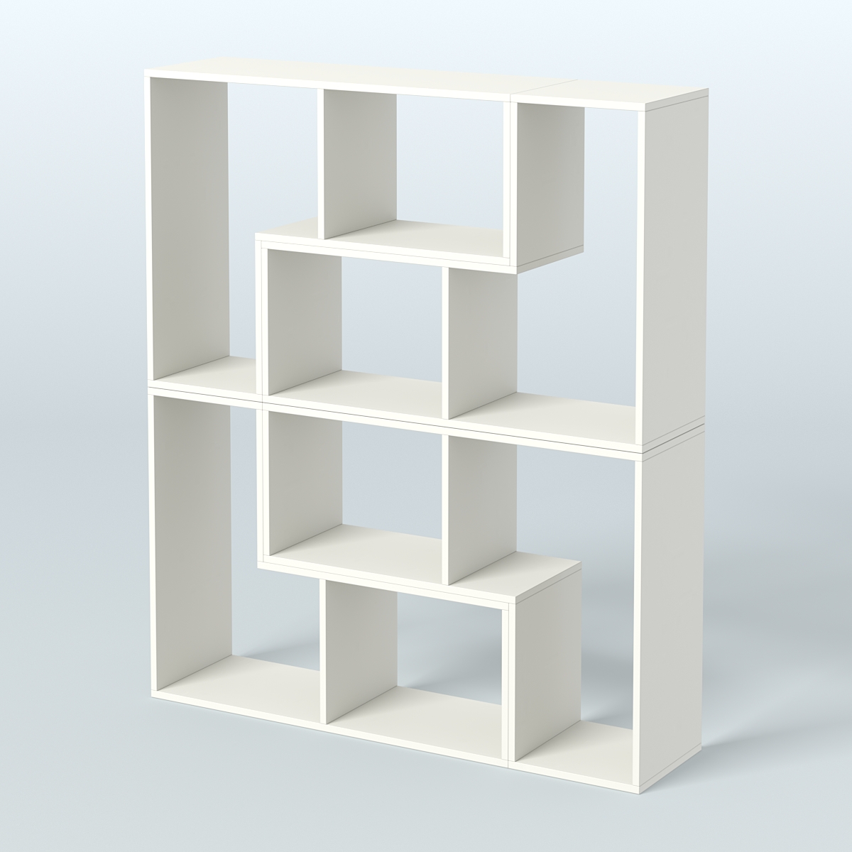 Торговый стеллаж Лофт №2 средний четырех- модульный Белый