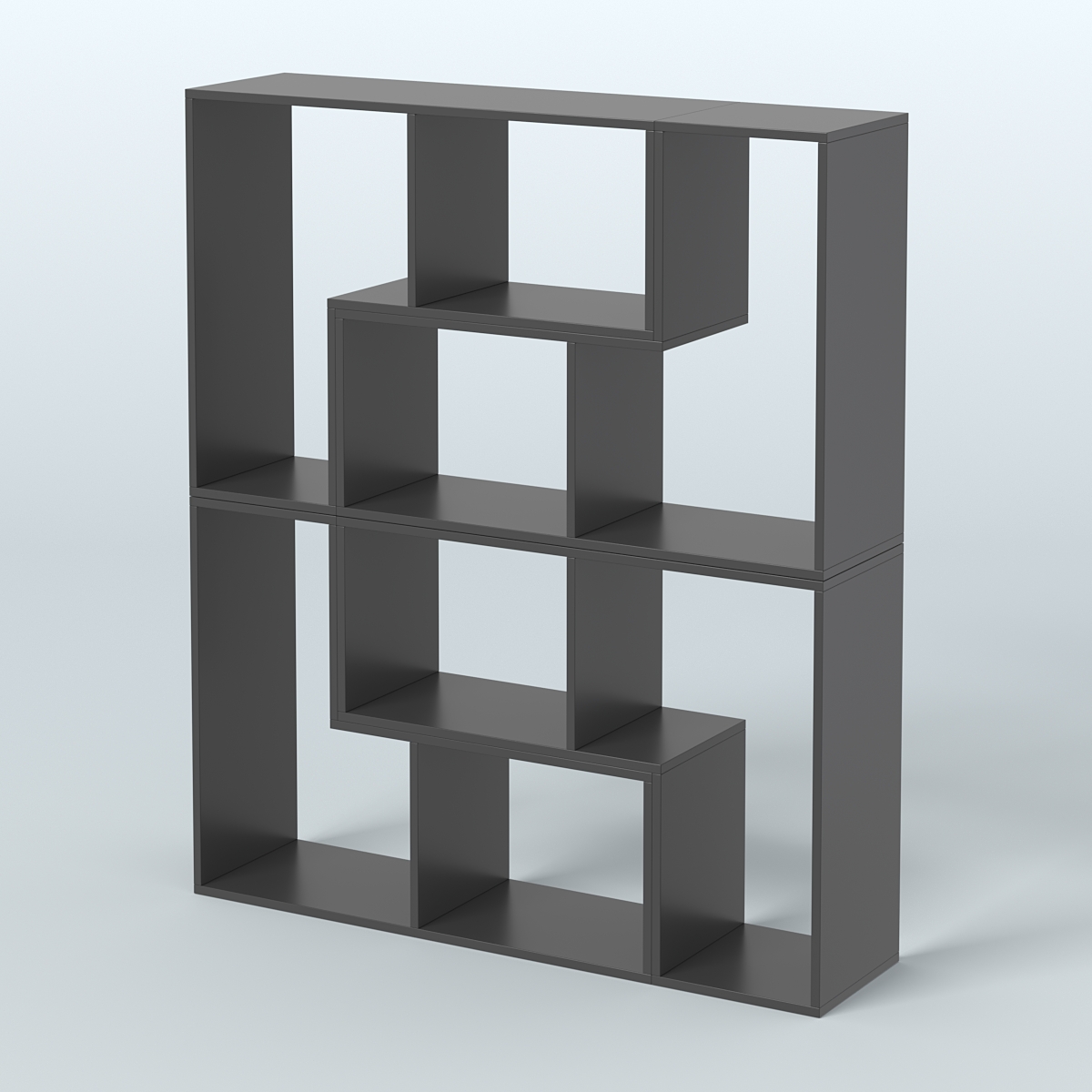 Торговый стеллаж Лофт №2 средний четырех- модульный Черный