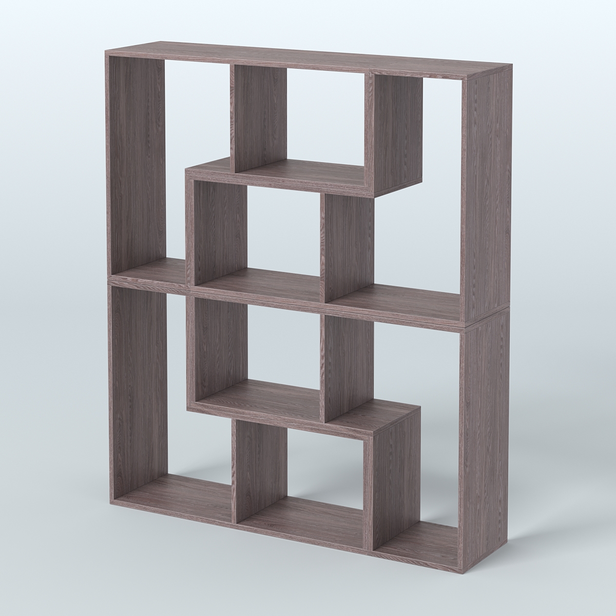 Торговый стеллаж Лофт №2 средний четырех- модульный Ясень Анкор темный