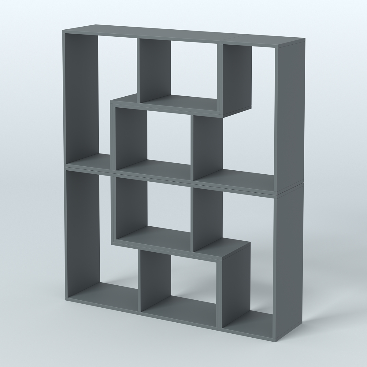 Торговый стеллаж Лофт №2 средний четырех- модульный Темно-Серый