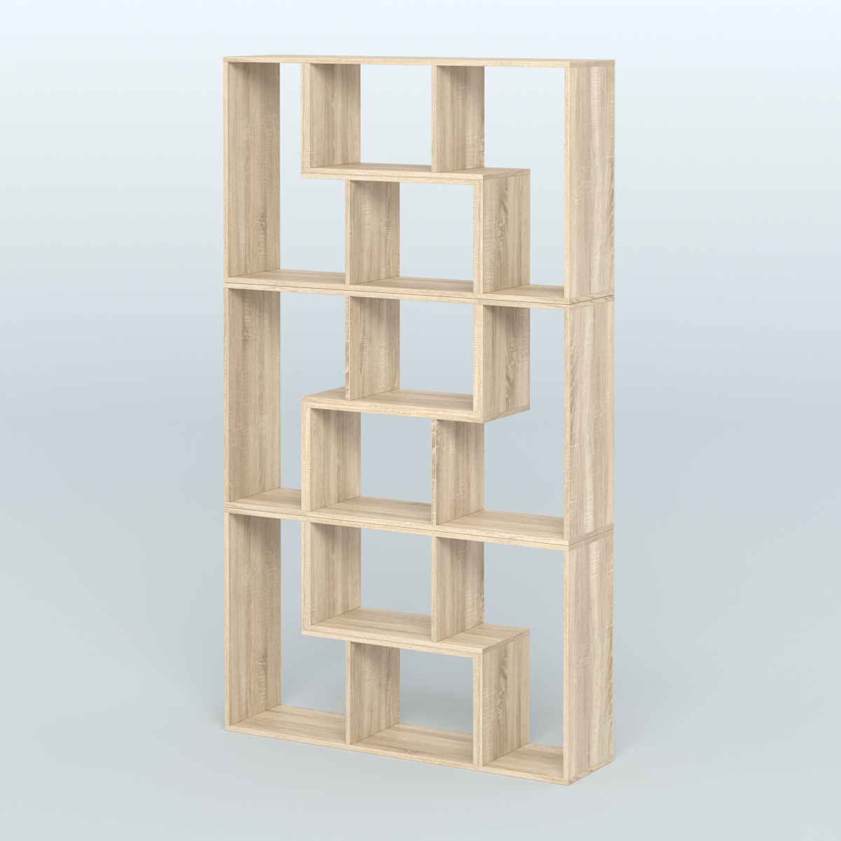 Высокий торговый стеллаж Лофт №3 шестимодульный Дуб Сонома