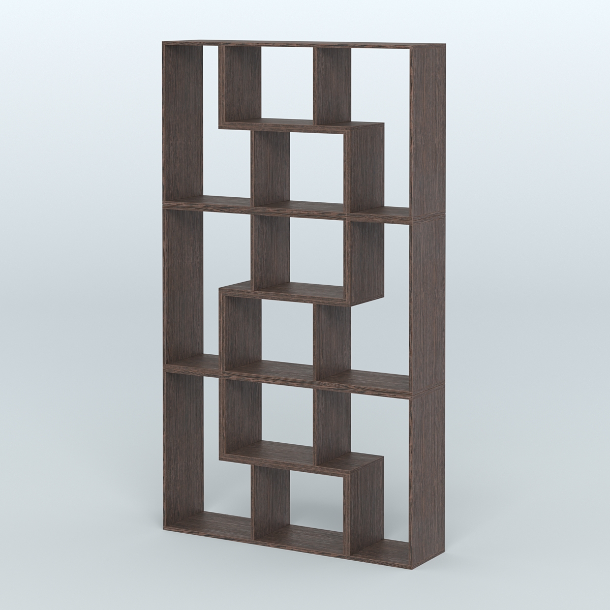 Высокий торговый стеллаж Лофт №3 шестимодульный Дуб Венге