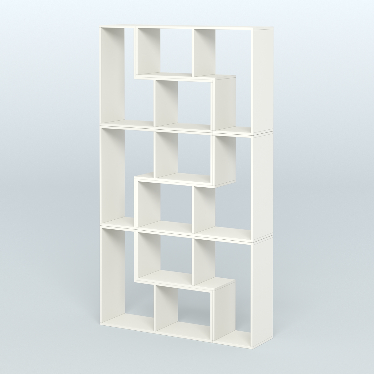 Высокий торговый стеллаж Лофт №3 шестимодульный Белый