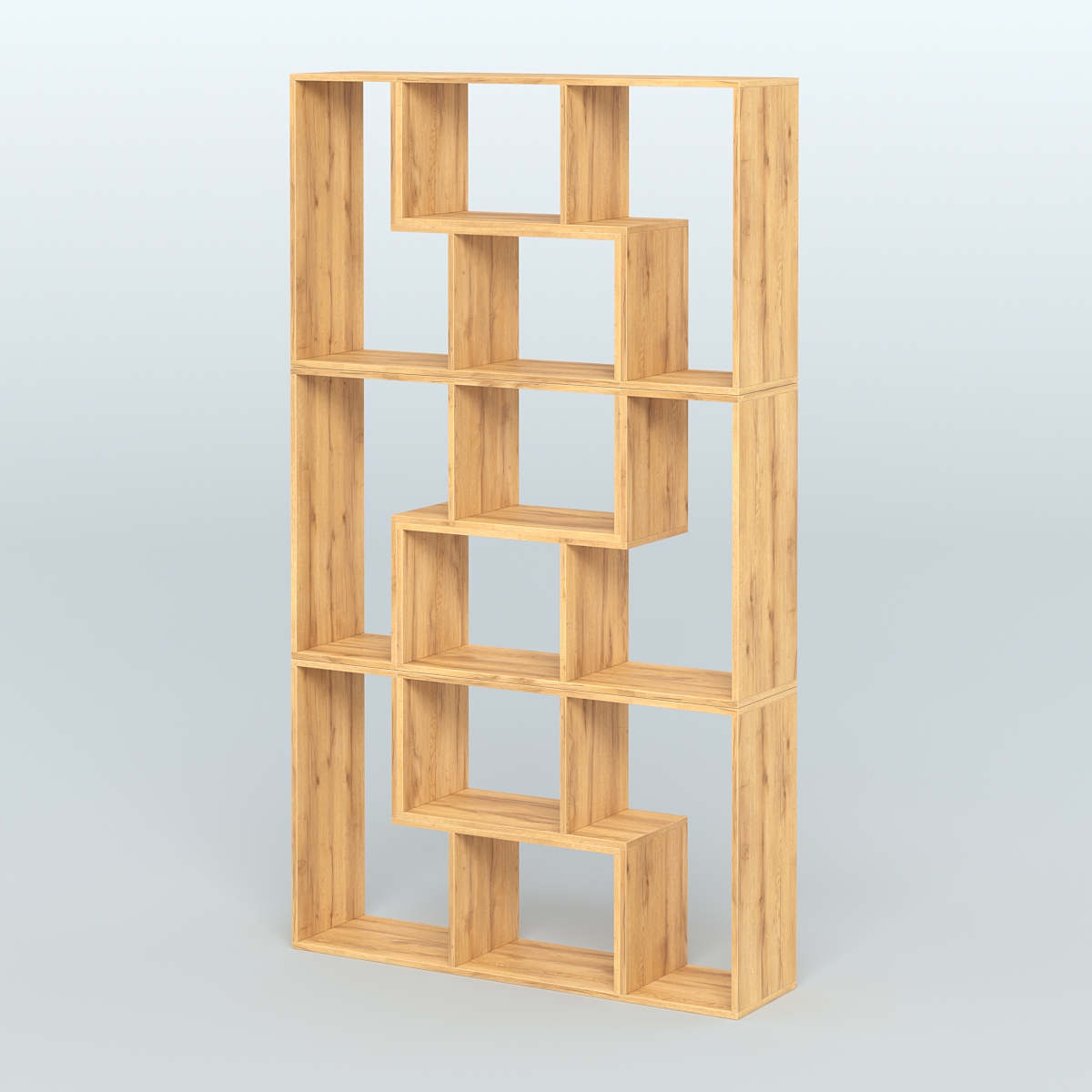 Высокий торговый стеллаж Лофт №3 шестимодульный Дуб Золотистый