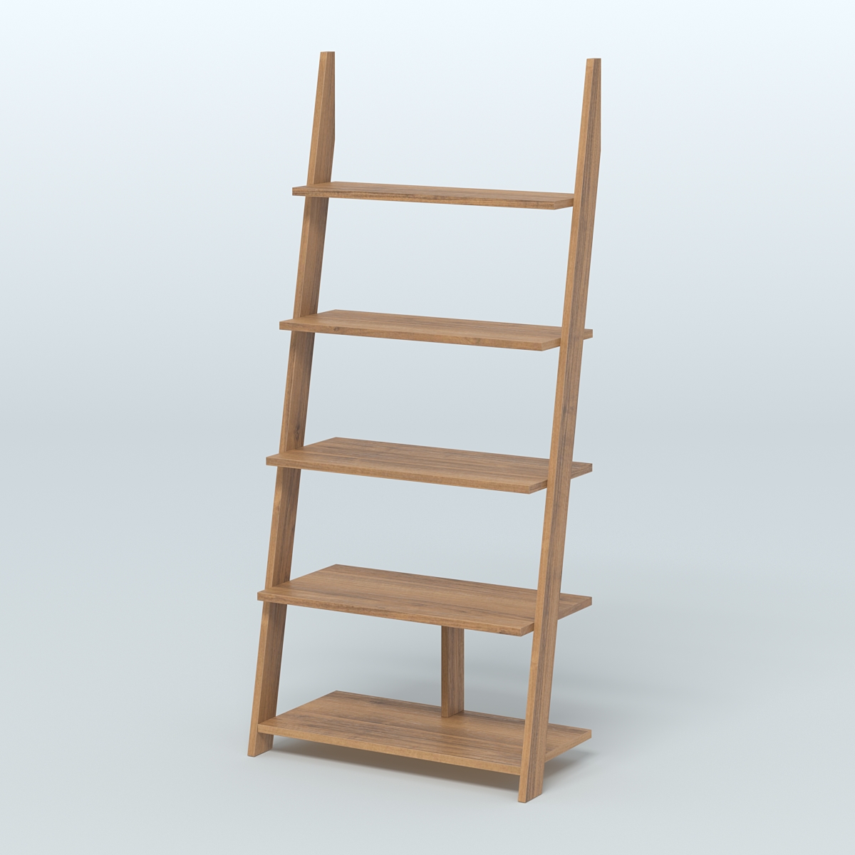 Торговая пристенная стойка ЛОФТ с пятью полками №1-950 Орех