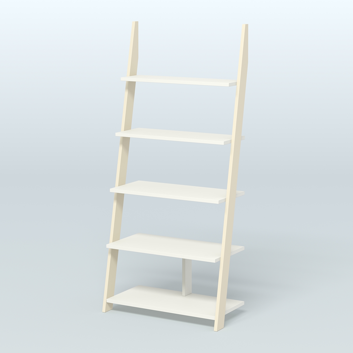 Торговая пристенная стойка ЛОФТ с пятью полками №1-950 Крем Вайс + Белый