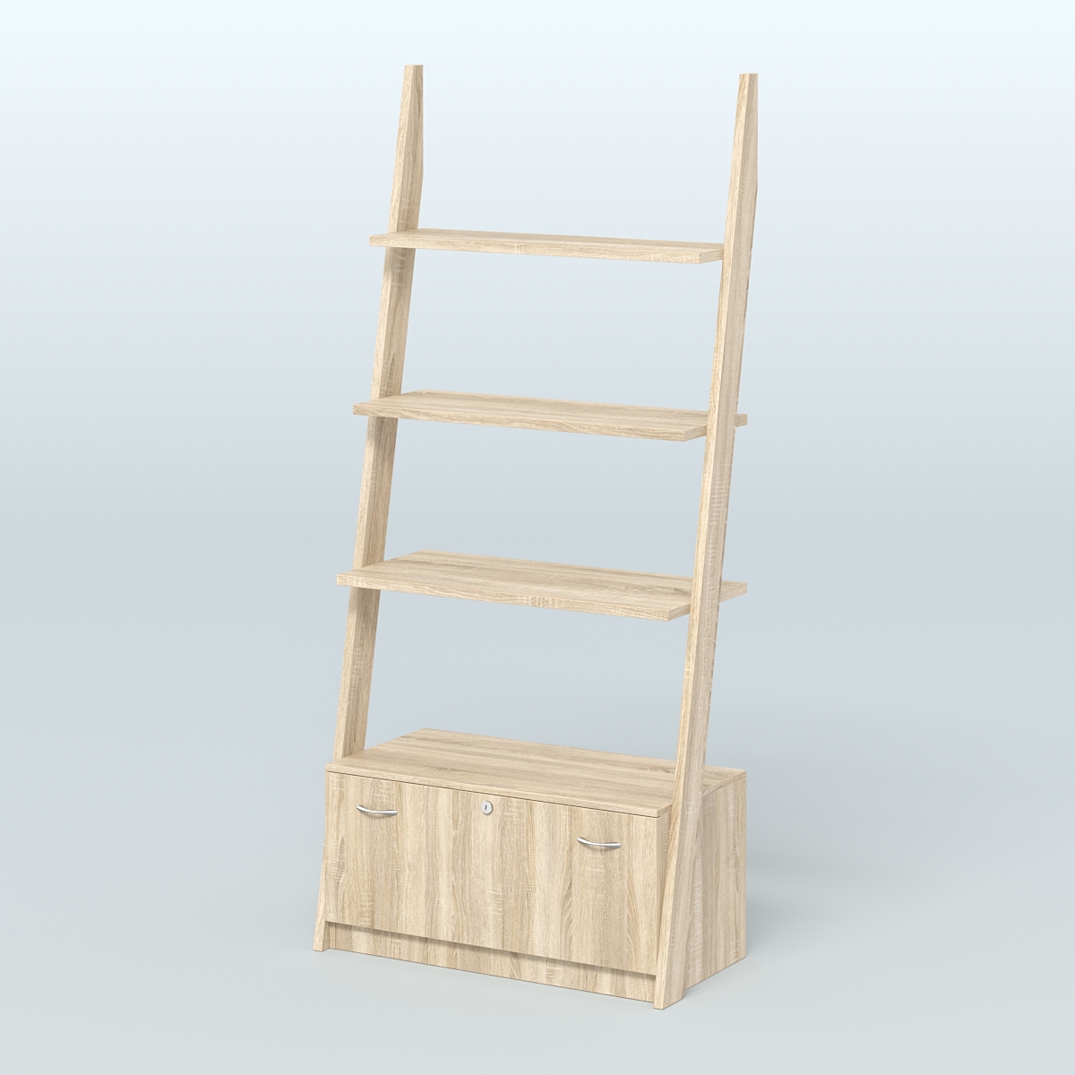 Торговая пристенная стойка ЛОФТ №2-950 с тремя полками и тумбой Т-16 Дуб Сонома